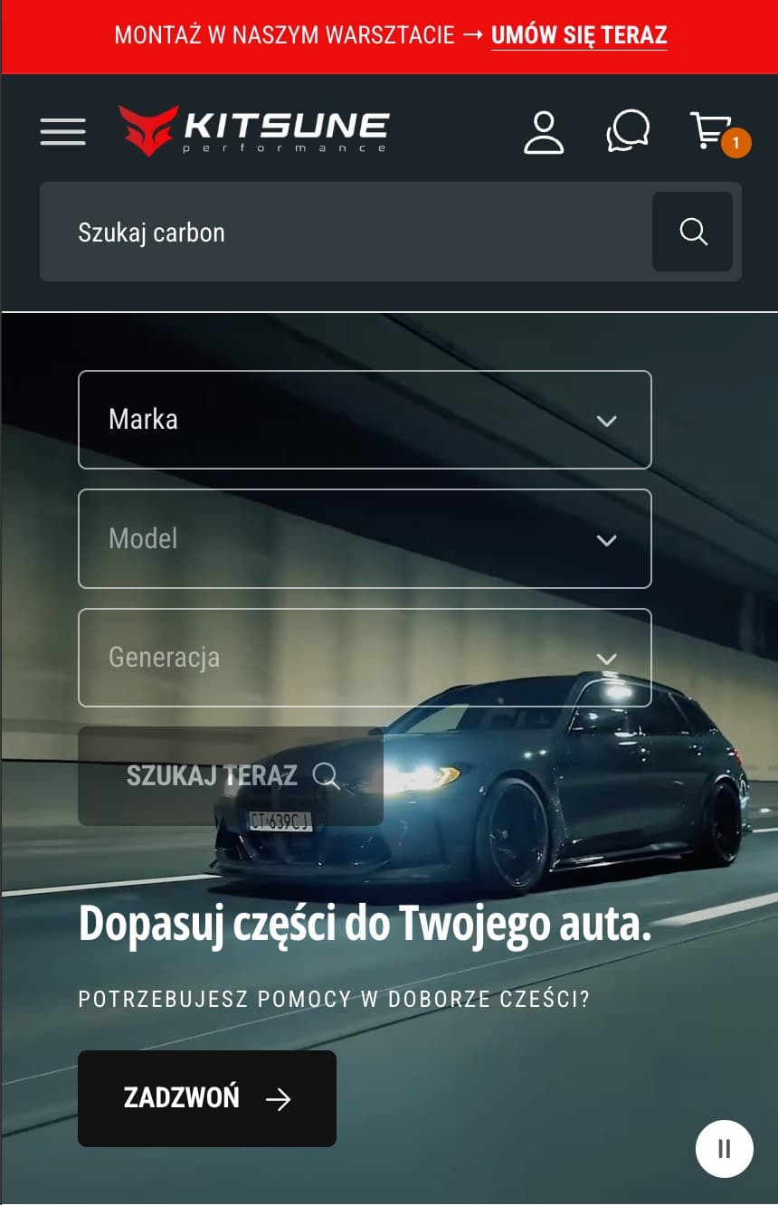 Sklep Shopify Kitsune Performance