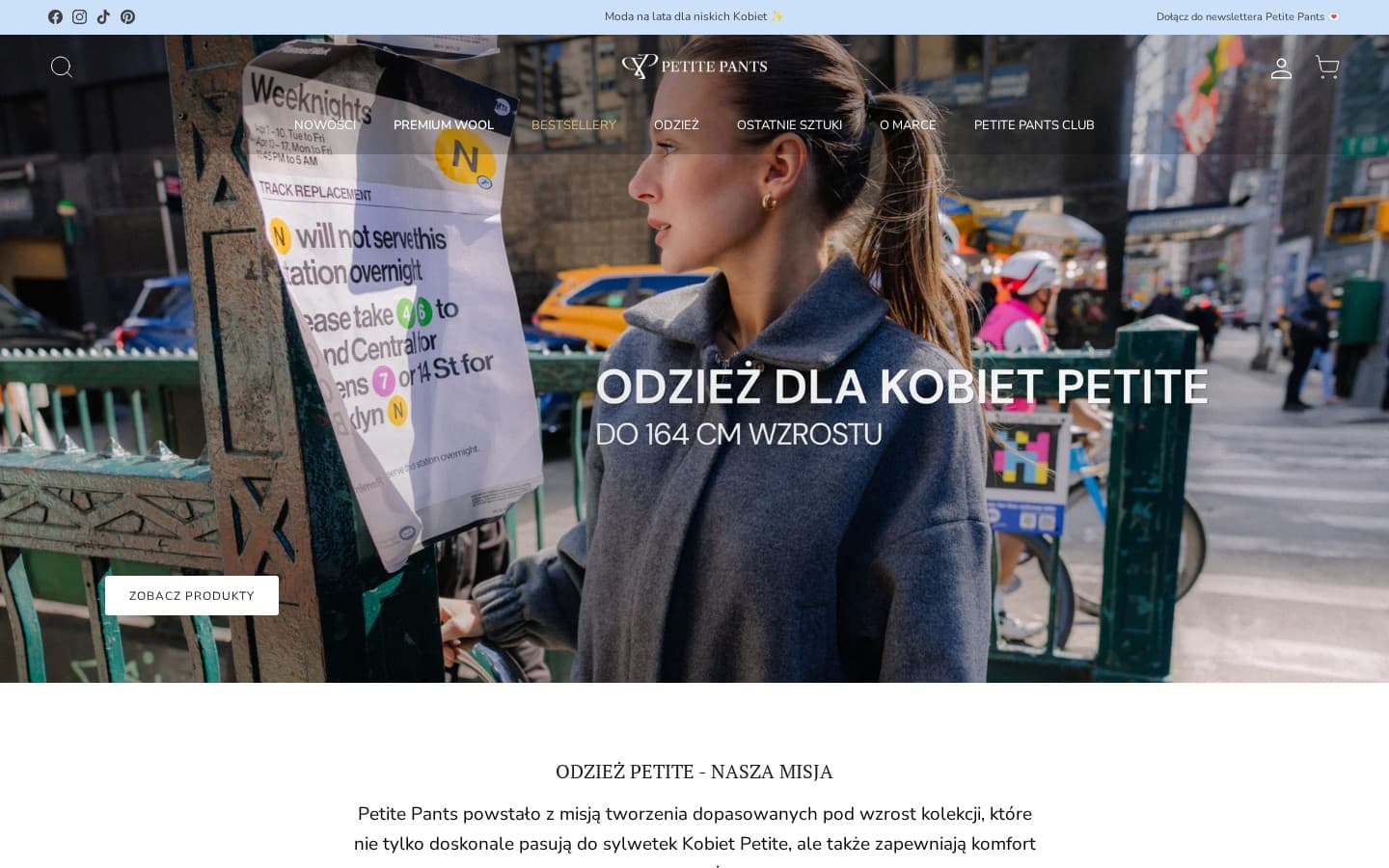 Petite Pants — sklep Shopify, Moda